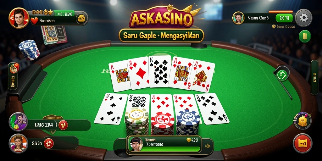 Gameplay seru Gaple di ASKASINO dengan grafik yang menarik.