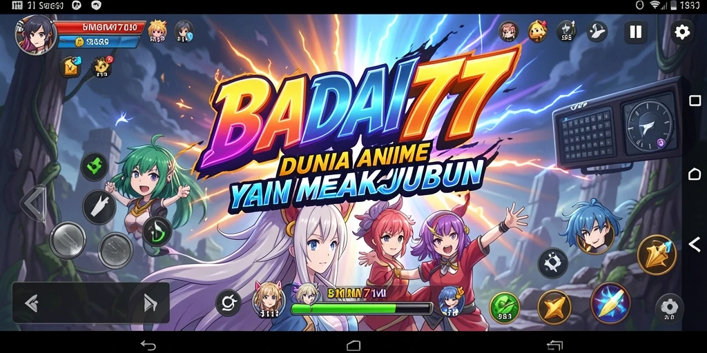 Tampilan seru gameplay BADAI777 penuh aksi Anime.