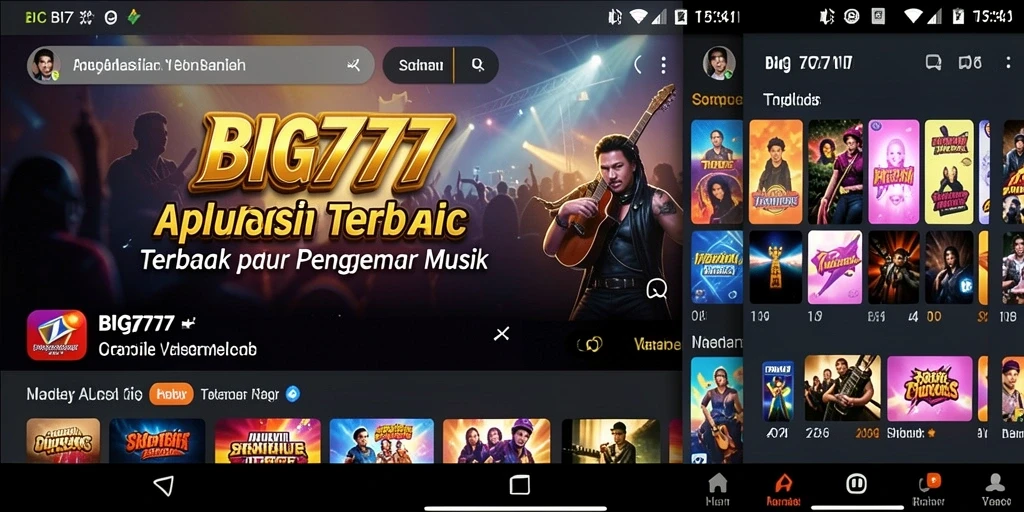 Screenshot gameplay BIG777 menampilkan interaksi pengguna dalam mengeksplorasi musik.