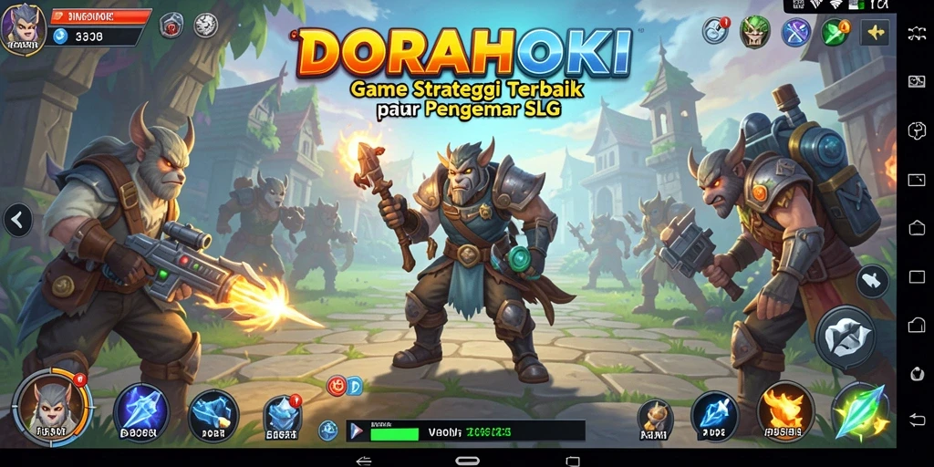 Screenshot gameplay DORAHOKI yang menunjukkan perang strategi menarik.