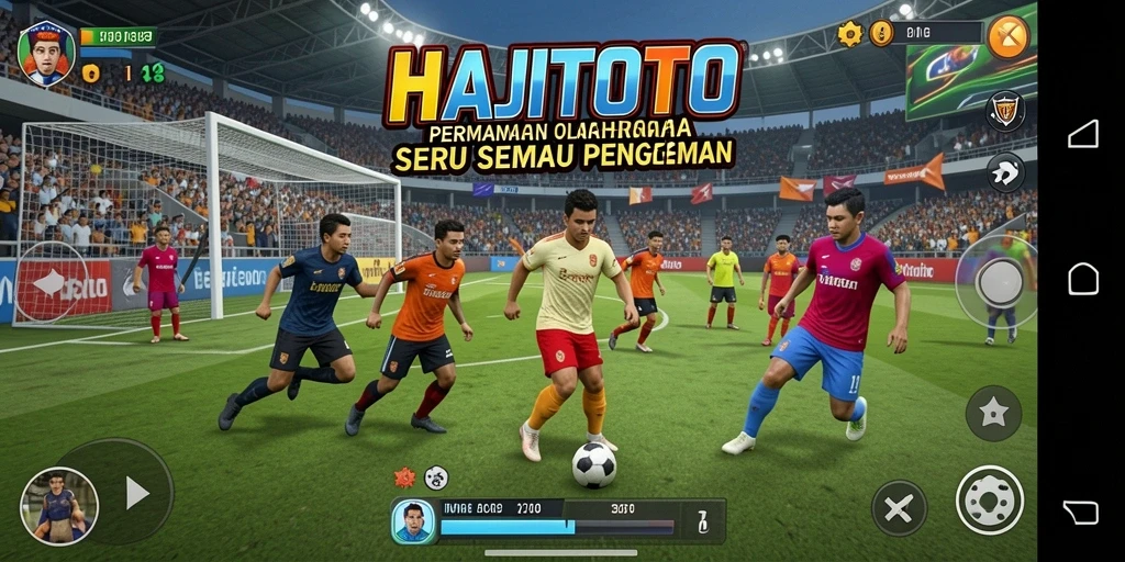 Screenshot gameplay <strong>HAJITOTO</strong> yang menampilkan aksi seru di lapangan.