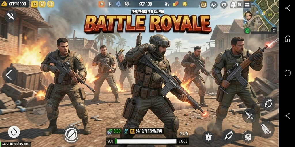 Tangkapan layar KPK100 menampilkan aksi mendebarkan di arena Battle Royale.