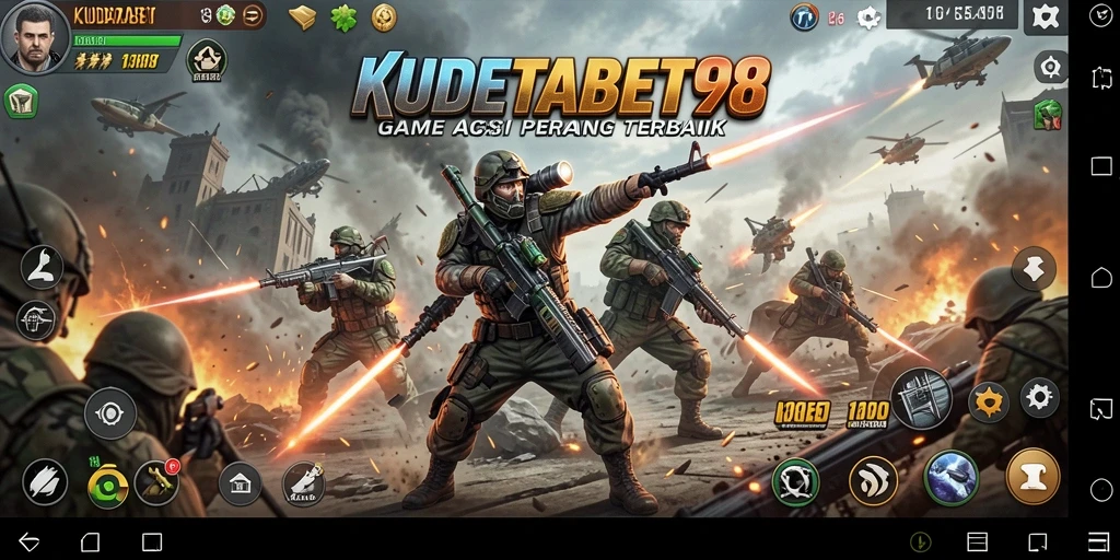 Tampilan gameplay seru dari KUDETABET98 dengan aksi tembak-menembak.
