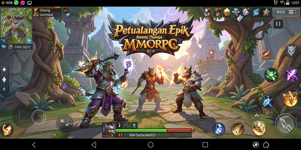 Gameplay N06 menunjukkan aksi pertempuran dalam dunia MMORPG yang menarik.