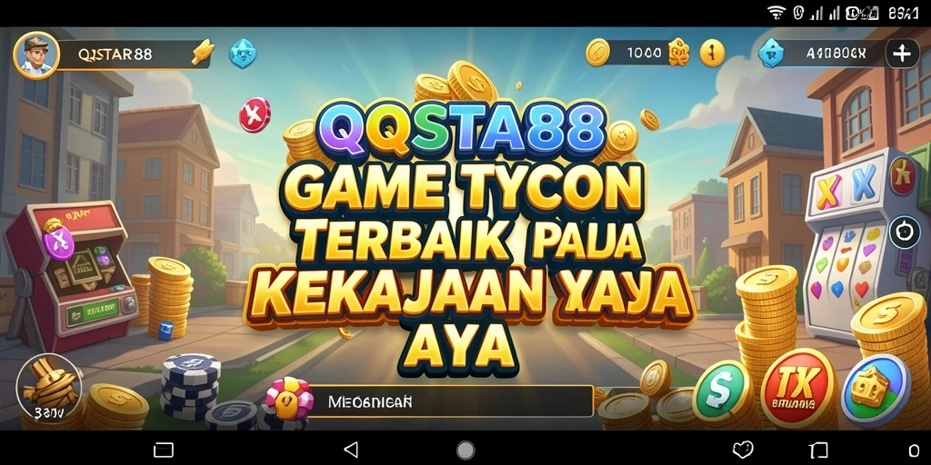Screenshot gameplay QQSTAR88 menampilkan dunia bisnis yang dinamis.