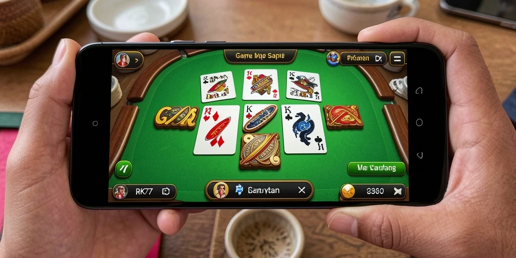 Tampilan menarik dari gameplay Gaple di RK77.