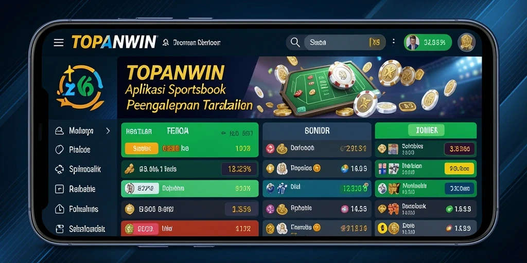 Tampilan utama aplikasi TOPANWIN yang menampilkan berbagai pilihan taruhan.